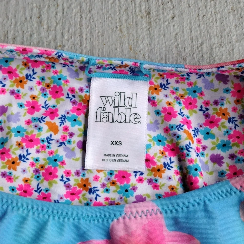NWOT Reversible Mid-Rise Ultra High Leg Super Cheeky Bikini Wild Fable XXS - Picture 5 of 10